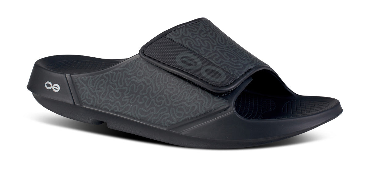 Women's OOahh Sport Flex Sandal - Black Labyrinth (SALE) – OOFOS