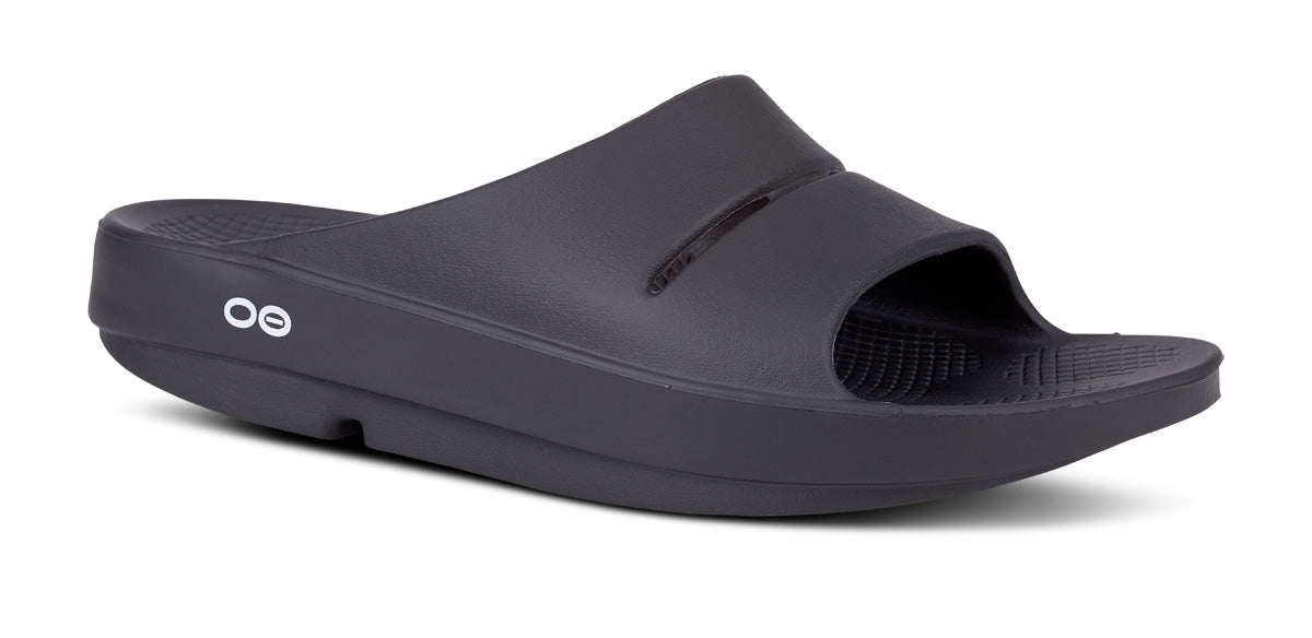 Men's OOahh Black Slide Sandal – OOFOS